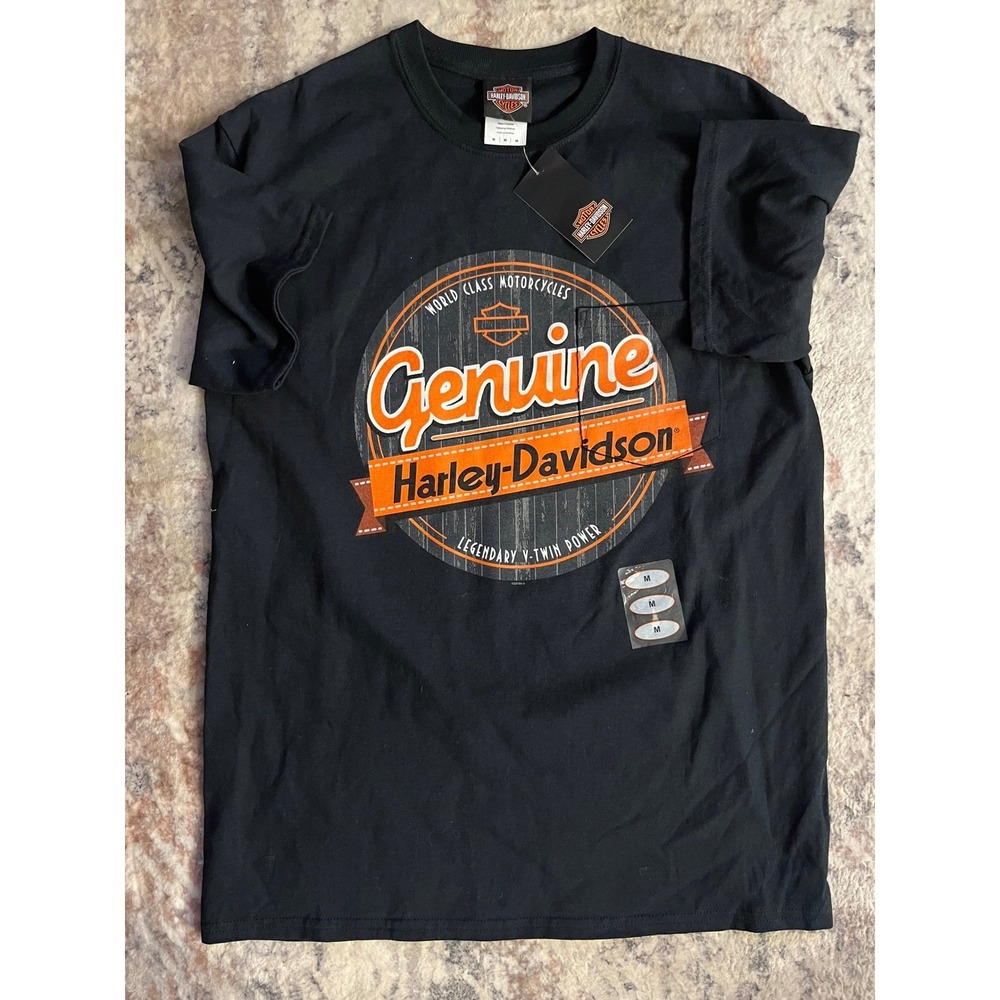 NWT Harley-Davidson Mens Black Graphic T-Shirt World Class Motorcycling Large
